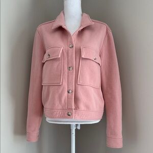 THML | Cropped Fleece Shacket/Jacket | Blush Pink | Large